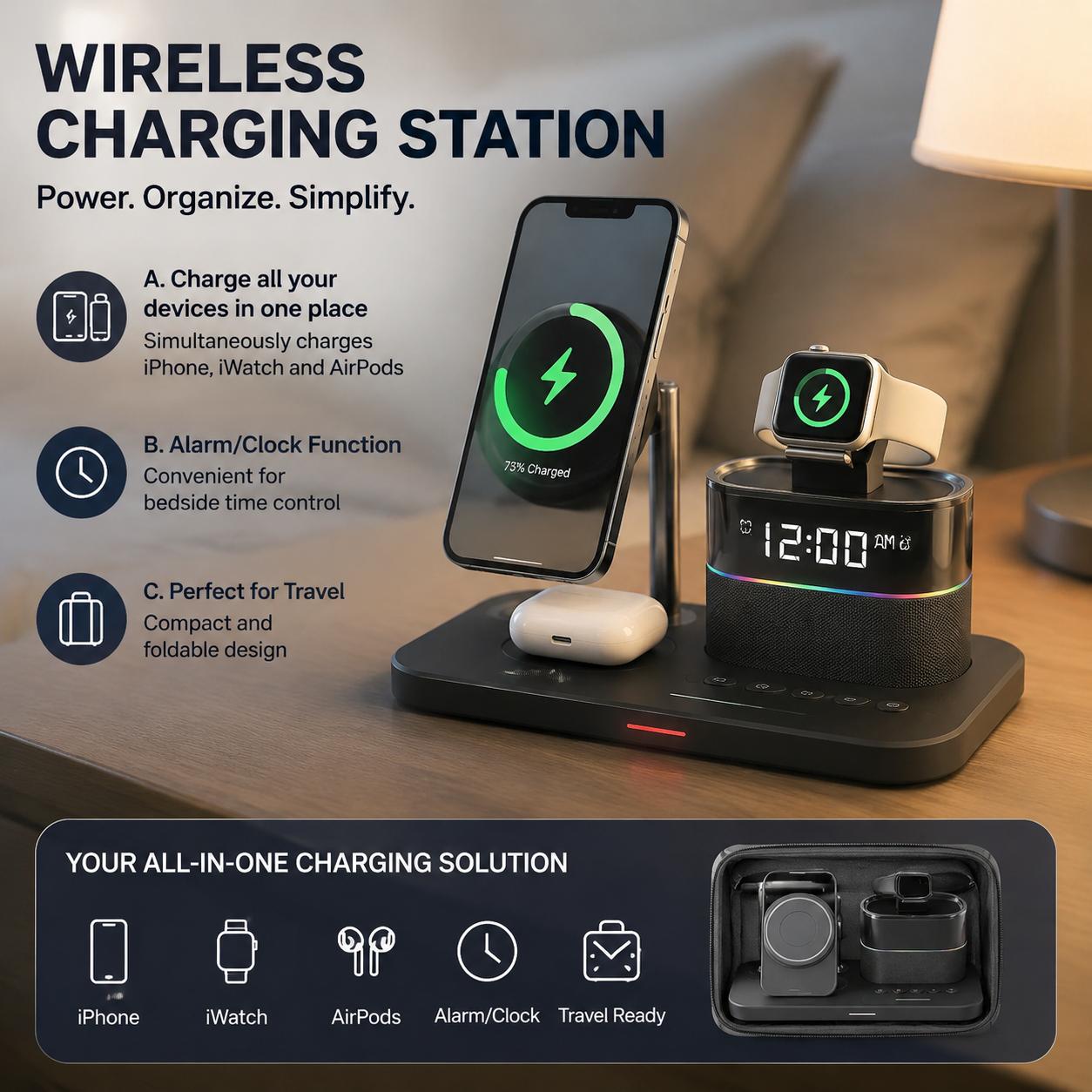 Micro Usb Cable - Magnetisch draadloos oplaadstation voor telefoonseries 12