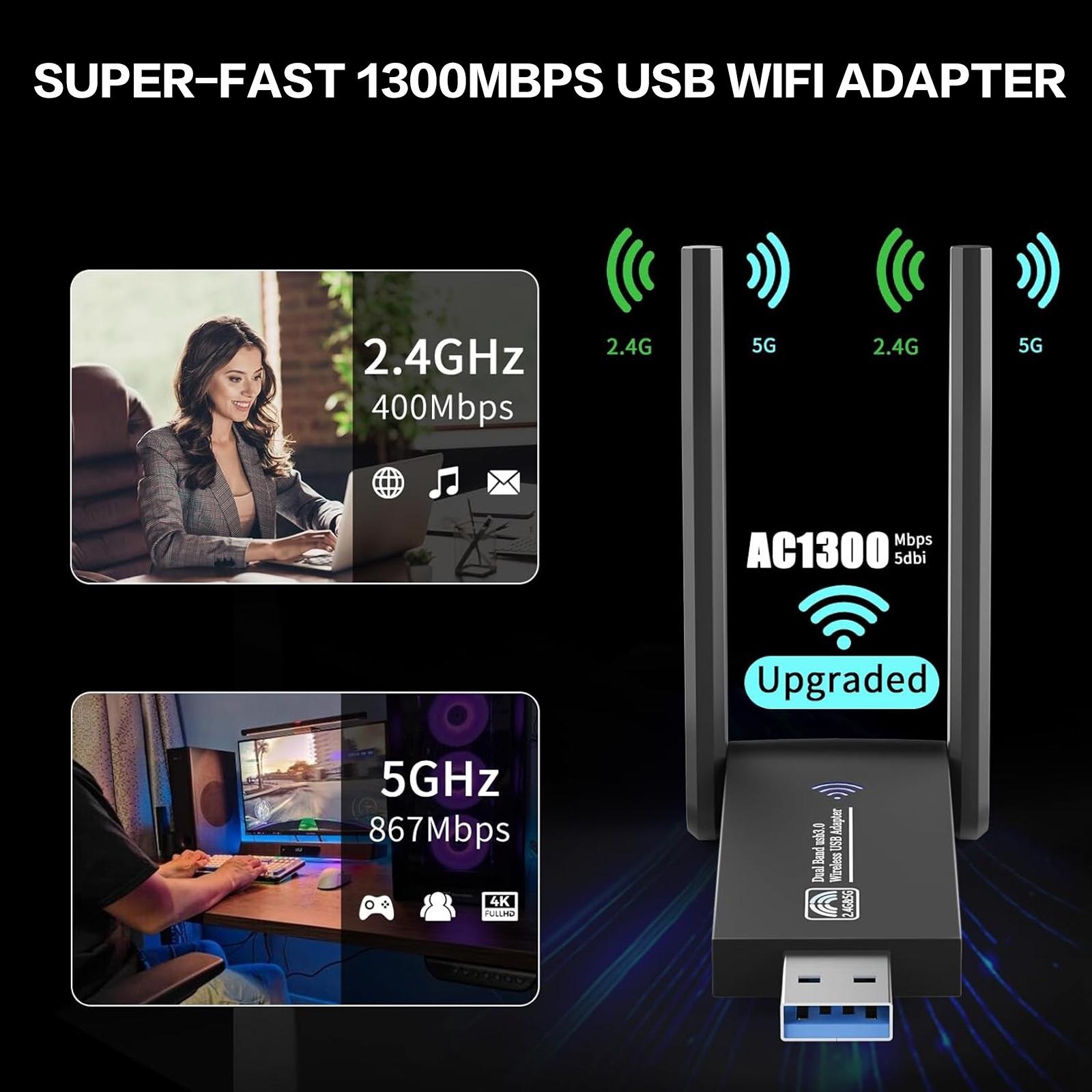 1300Mbps USB WiFi-adapter Dual - Antenna 2.4Ghz recensie en prijs