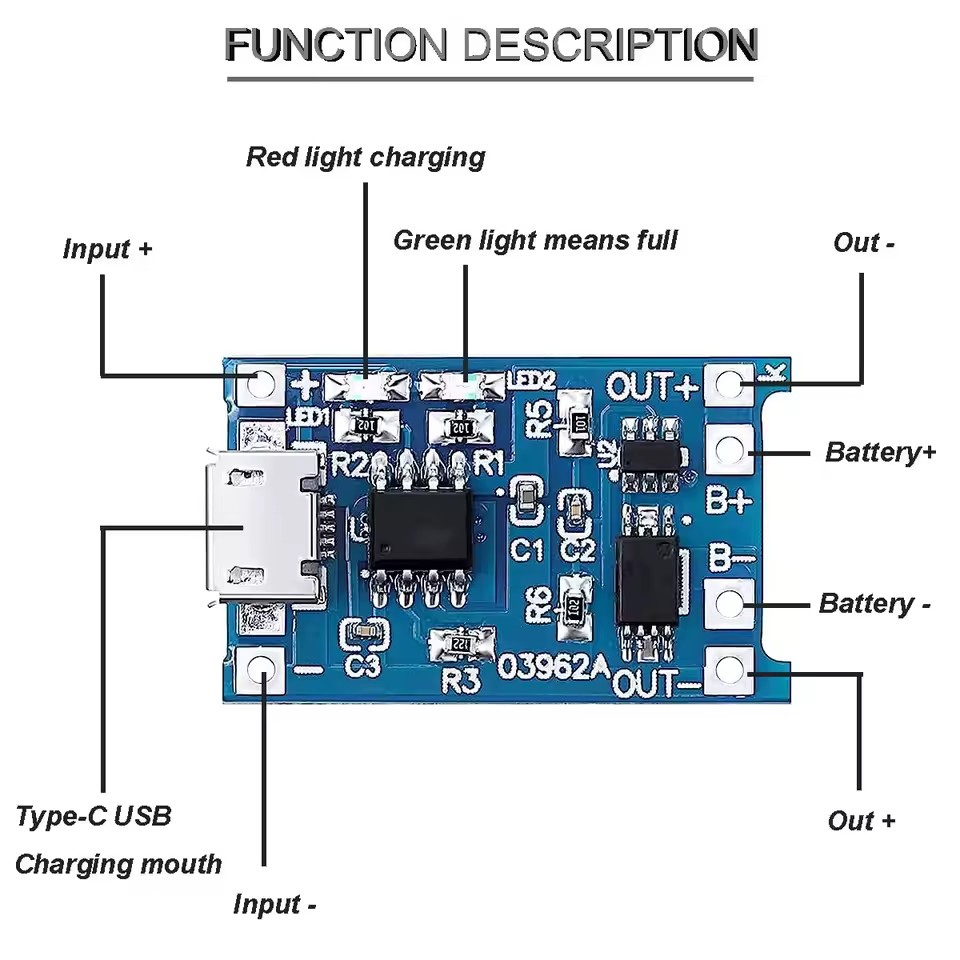 USB Type-C TP4056 oplaadmodule - Tp4056 Module recensie en prijs